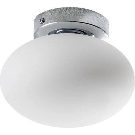 [GEBRAUCHT] B-Ware Deckenlampe Pendelleuchte Ufo Glas Metall ø18cm G9 Wohnzimmer Lampe Weiß/Chrom