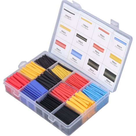 780 Pièces Tubes Thermofusibles Isolants 2:1 pour Câbles Électriques Étanches (1/5)