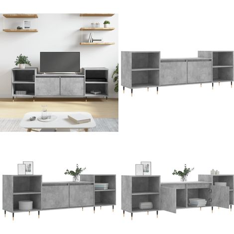 Meuble TV Gris béton 160x35x55 cm Bois d'ingénierie - Bois d'ingénierie - Rangement tv (1/5)