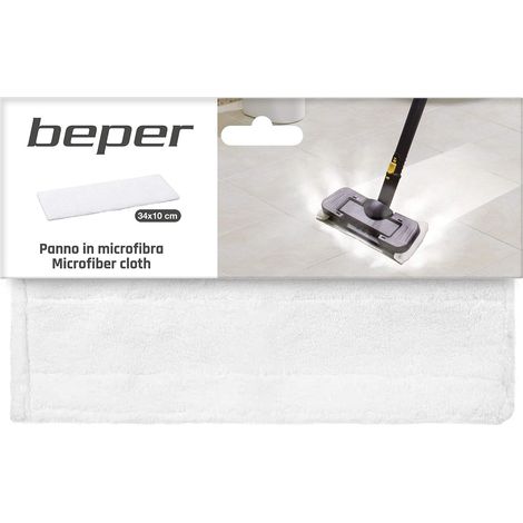BEPER P202VAL002 Mikrofasertuch, Wischmoppbezug, waschbar, wiederverwendbar, Größe 34 x 10 cm, kompatibel mit dem 10-in-1 Reinigungs- und Desinfektionsbesen, kompatibel mit anderen Besen mit Kopfgröße (1/5)