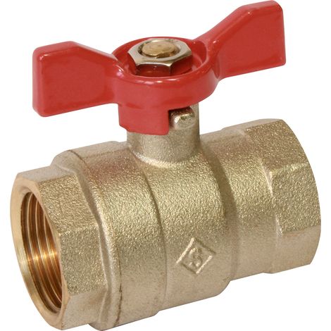 Vanne à sphère PN30 Passage intégral ACS Papillon rouge F/F 1/2'(15x21) SOMATHERM (1/5)