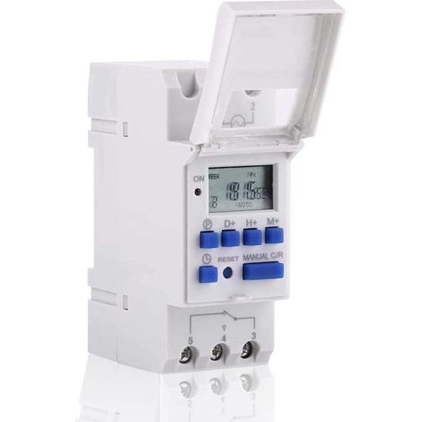 LCD-Digital-Timer, digitaler programmierbarer Timer, LCD-Display, wöchentlicher programmierbarer Zeitschalter, Zeitverzögerungsrelais, 16 Ein- und 16 Aus-Timer(220 V) - Crezuo