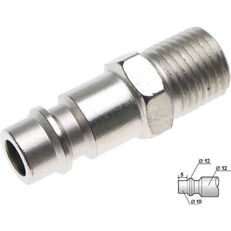 Bgs Technic – Raccord rapide mâle 1/4 – Filetage plomberie – Longévité et fiabilité – Pour compresseur – Passage d'air maximal (1/3)