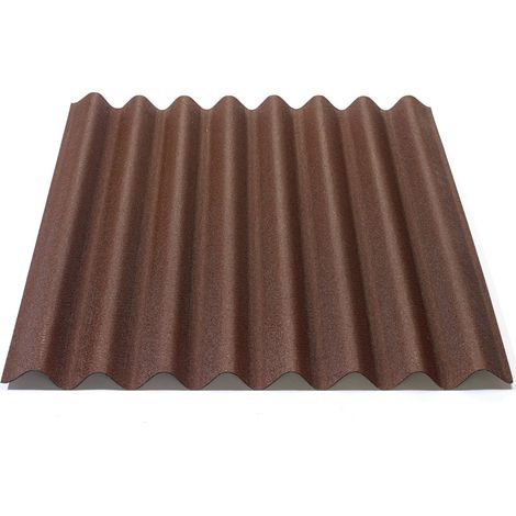 Onduline Bitumenwellplatte Easyline 100 x 76 cm 2,6 mm braun Dachpappe & Bitumen