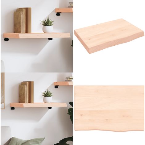 Wandregal 60x40x(2-6) cm Massivholz Eiche Unbehandelt - Wandregal - Eichendielen - Holzmöbel - Rustikal - Dekoration - Home & Living (1/5)
