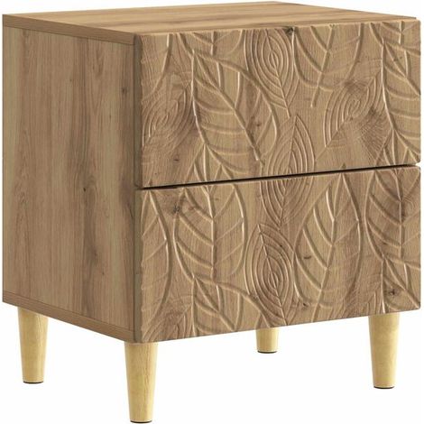 Table de Chevet en Chêne Massif Faite Main 43 x 34,5 x 48 cm (1/5)