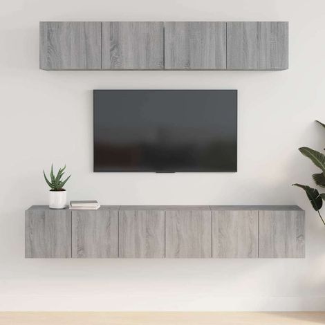 vidaXL 5 Piece TV Cabinet Set Grey Sonoma Engineered Wood (1/5)