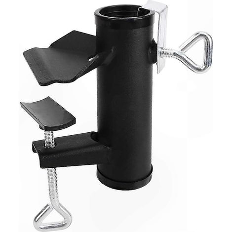Metallener Schirmständer mit Klemme für Balkon und Terrasse, kompatibel mit Stangen bis zu 38 mm, robuste Befestigungen für den Außenbereich. (1/5)