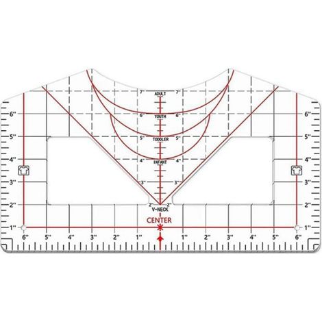 RèGle de T-Shirt pour L'Alignement Design Centré Outil Mesure Acrylique Toutes les Tailles (1/5)