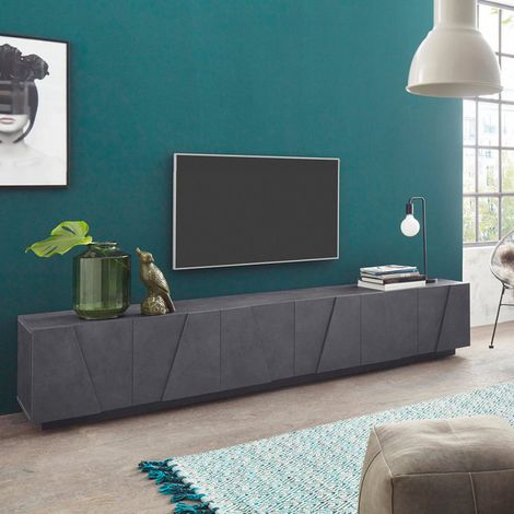 Wohnzimmer-TV-Schrank im modernen Design mit 6 Türen und 3 Fächern Ping Low XL Ardesia (1/5)