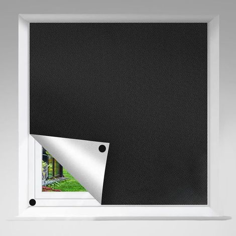 Estor opaco para ventanas de techo - 100 x 145 cm. No requiere taladrar. 100% opaco. Protección solar. Portátil. De tela. Ideal para dormitorio, salón y oficina. (1/5)