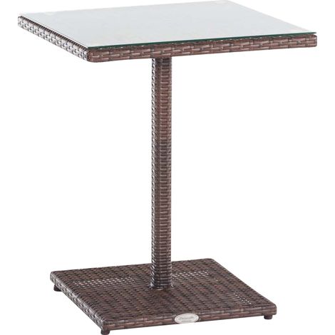 Table de conception élégante avec haut en verre résistant et couleurs robustes colore : Brun (1/4)