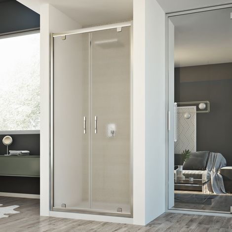 Porta doccia battente vetro stampato h 198 mod. Cristal 2 Ante 110 cm