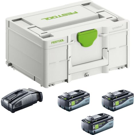 Festool SYS 18V 3x8,0/SCA16 Kit énergie 3x batterie 18 V 8,0 Ah ( 3x 577323 ) + chargeur ( 576953 ) + Systainer (1/5)