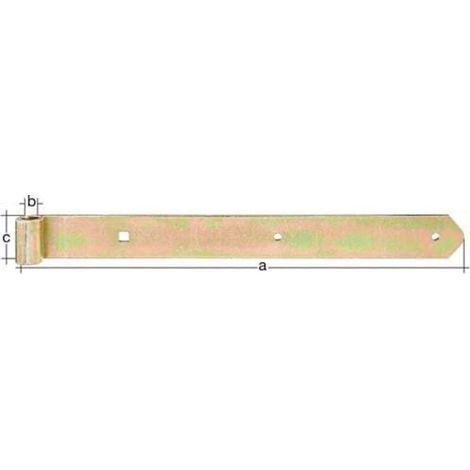 GAH Charnière L.400x10x30mm S.3mm D.10mm STA galv.jaune galv.rd - 313692