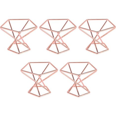 Lot de 5 supports pour plantes aériennes (Tillandsias), présentoir pour plantes dépolluantes, support pour fougères aériennes, or rose (1/5)