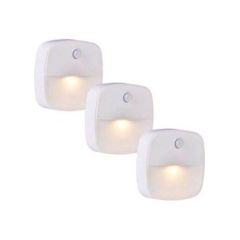 LED night lights with motion sensor, very good for children's rooms, stairwells, bedrooms, kitchens, orientation light, warm white, energy-efficient (pack of 3) (1/5)