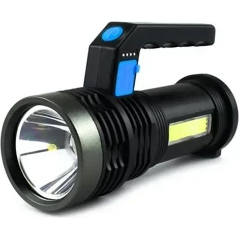 TRADE SHOP - Torcia Elettrica Portatile Ricaricabile Usb Doppia Funzione Luce Led+cob Emergenza Q-led556 - (1/5)