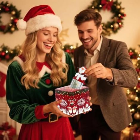 Tirelire de Noël, boîte surprise, cadeau original pour Noël, cadeau pour hommes, femmes, amis et famille (1/3)