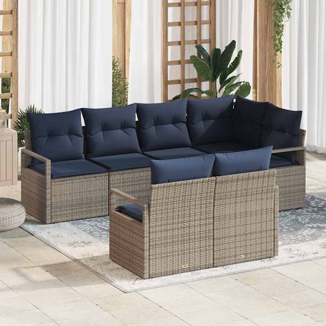 Ensemble de Canapés 7 pcs Gris polyrotin vidaXL (1/5)