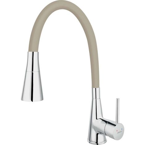 Novaservis Ferro - Spültischarmatur mit flexiblem Arm und einer Brause, Beige/verchromt 70720,0BE