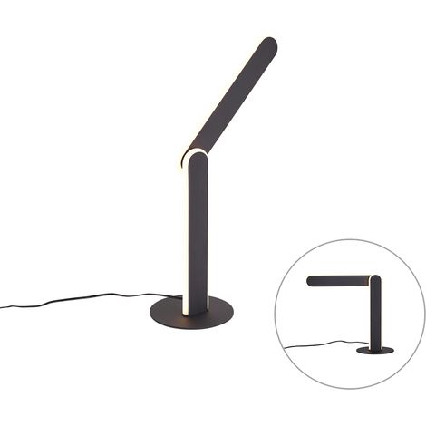 QAZQA Design-Tischleuchte schwarz inkl. LED 3-Stufen-Dimmbar -