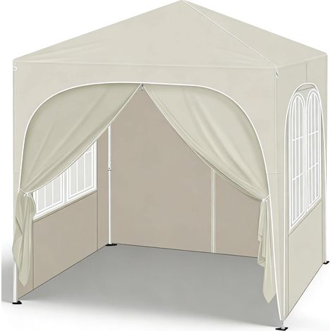 Gartenpavillon 2 x 2 m beige, Oxford 210D, silberbeschichtet, Metallgestell (1/5)