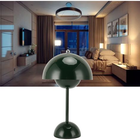 Moderne, kabellose Schreibtischlampe mit floralem Muster, Retro-LED, mittelalterlich anmutendem, kuppelförmigem Lampenschirm und nordisch-minimalistischem Stil. Ideal für Schlafzimmer, Büros und Arbei (1/5)