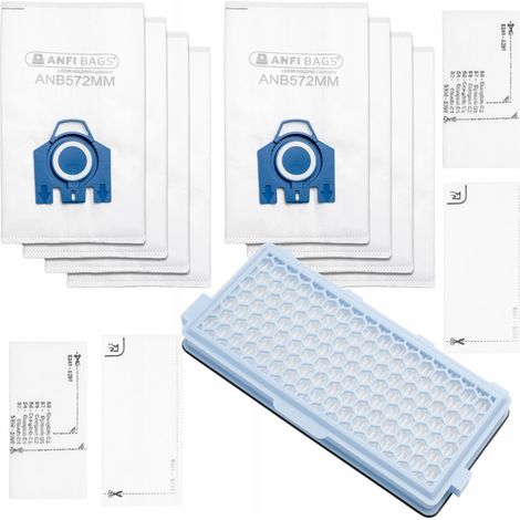 Miele C3 C2 Staubsaugerbeutel – 8 Stück + 1 Kohlefilter
