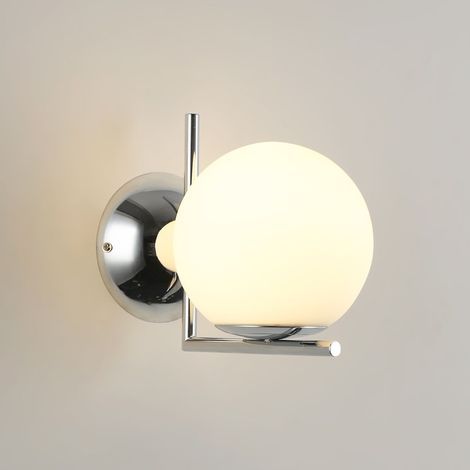 Applique boule en verre "ATOM" - E27 - Ø 15cm - Chromé
