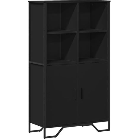 Credenza buffet cassettiera mobile contenitore organizer cucina soggiorno soggiorno alto 79,5 x 35,5 x 137,5 cm multistrato nero 020035129