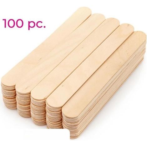 Cire Epilation - Non spécifié - Bâtonnet en Bois - Longueur 15 cm - 100 Pièces - Usage Unique (1/3)