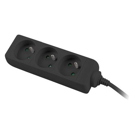 Multipresa Lanberg da 1,5 m nera, 3 prese PL da 230 V, cavo interamente in rame. (1/5)