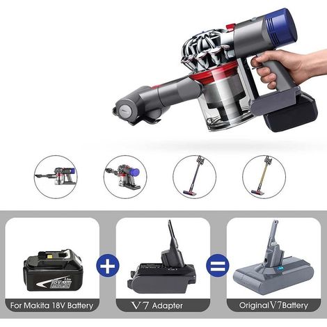 Adaptateur Batterie 18V Dyson V7 pour Makita BL1860 BL1850 – Remplacement Économique Aspirateur (1/5)