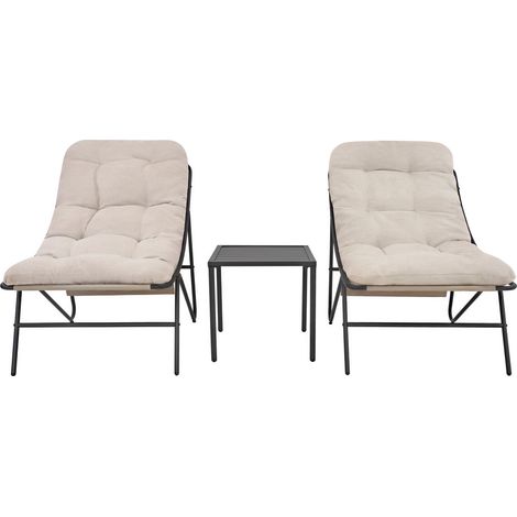 3 Piece Bistro Set - Grey & Cream (1/5)