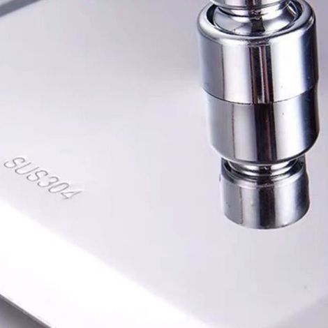 Pommeau De Douche - Acier Inoxydable 201 - Effet Pluie Haute Pression - 20,3 Cm - G1/2 - Économie D'eau (1/4)