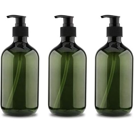 3Pcs 5ooml Flacons Pompes, Bouteille de Shampooing, Distributeurs de Liquide Rechargeables Flacon Distributeur, Bouteille Vide Rechargeable de PompeBouteilles de Pompe à Savon Vides Rechargeables (1/5)