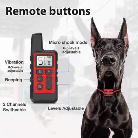 Collier De Choc Pour Petits Chiens - 3 Modes Électroniques Étanches À Large Portée Avec Télécommande Rouge Pour Dresser Les Petits Chiens De Taille (1/5)