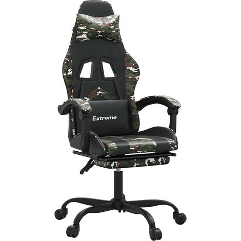 Maison Exclusive - Sedia da Gaming con Poggiapiedi Nero e Mimetico in Similpelle (1/5)