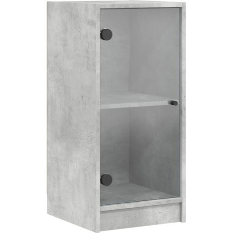 Maison Exclusive - Mobile con Ante in Vetro Grigio Cemento 35x37x75,5 cm