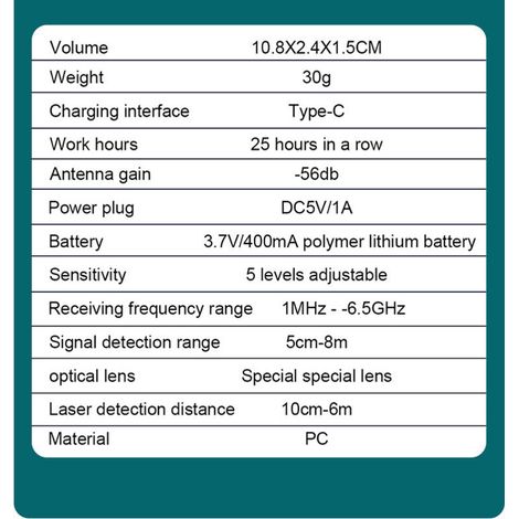 Anti-Spy Wireless RF Detector, Anti Spy Hidden Camera Detector Finder Radar Radio Scanner Wireless Signal Alarm for Phone Office Store Hotel and Home (1/5)
