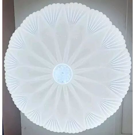 TrAdE Shop Traesio - Plafoniera 50cm Con Cristallo Centrale Glitter Led 60w A Soffitto Luce 6500k 27816 - (1/2)