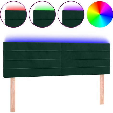 Maison Exclusive - LED Kopfteil Dunkelgrün 144x5x78/88 cm Samt (1/5)