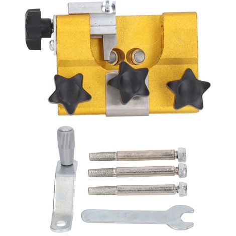 Affûteuse de chaîne manuelle portable – Outil d’affûtage pour tronçonneuse avec 3 têtes de meulage (1/5)