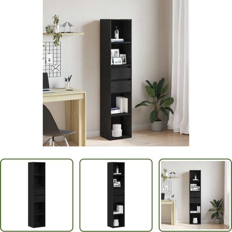 Holzregal -  Bücherregal Schwarz Eichen-Optik 36 x 30 x 171 cm Holzwerkstoff (1/5)