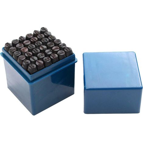 PUNZONI/NUMERATORI LETTERE E NUMERI + SIMBOLO "&" 36 PEZZI 8MM