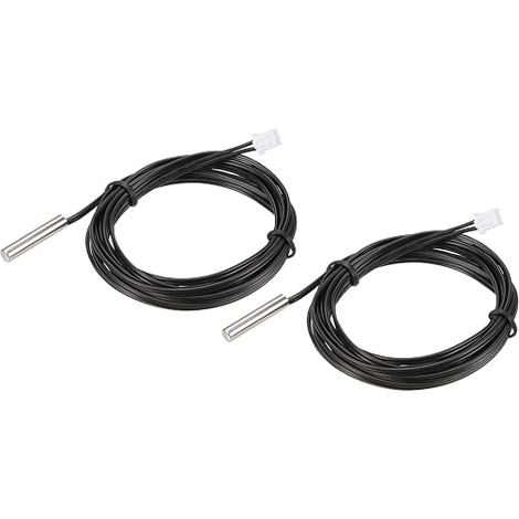 2Pcs 5K Sonde Capteur Température Acier Inoxydable NTC Sonde Capteur Thermique 6.6ft Thermomètre Numérique Câble Extension (1/5)