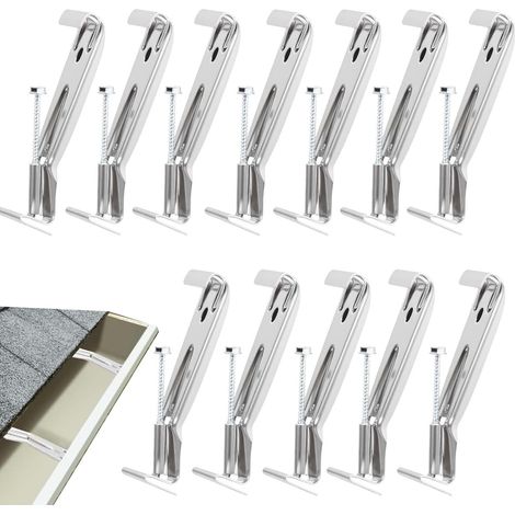 Supports de protection de gouttière de 12,7 cm, vis pré-installées, résistants à la corrosion, antirouille, pour une meilleure durabilité du système de drainage, compatibles avec l'aluminium de 12,7 (1/5)