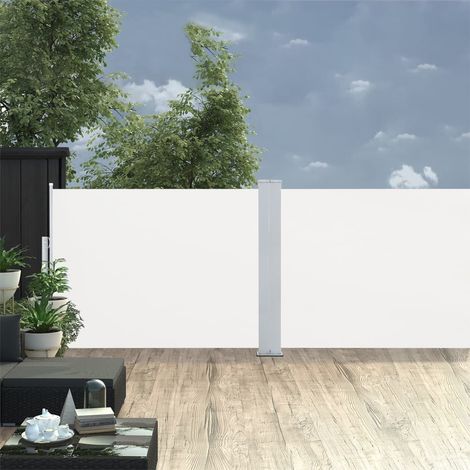Auvent latéral rétractable Paravent extérieur Brise Vue Rétractable pour Jardin, Balcon, terrasse Crème 120 x 1000 cm NDTN9093484 (1/5)