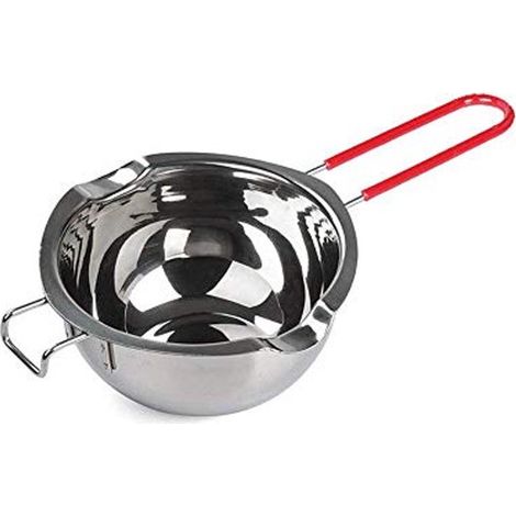 Doppelter Edelstahl Kochtopf mit hitzebeständigem Griff zum Schmelzen von Schokolade, Bonbons und Kerzen (18/8 Edelstahl, 2 Tassen Fassungsvermög (1/4)